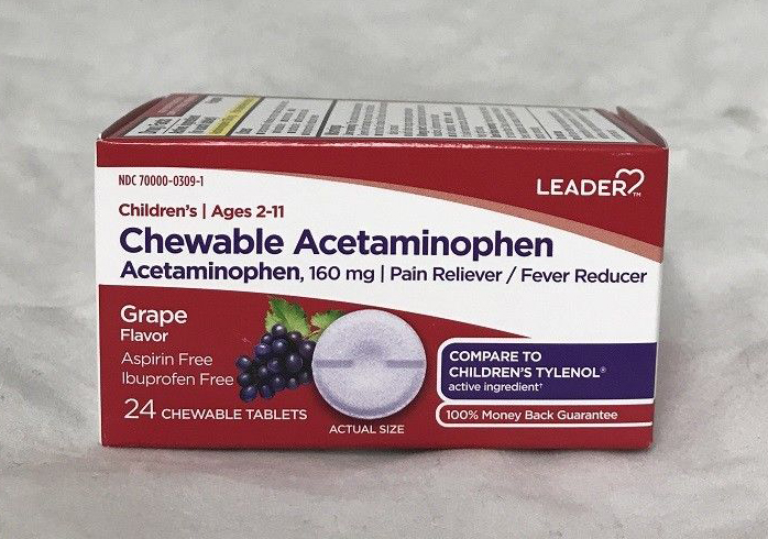 Children’s Chewable Acetaminophen 160mg Grape Flavor