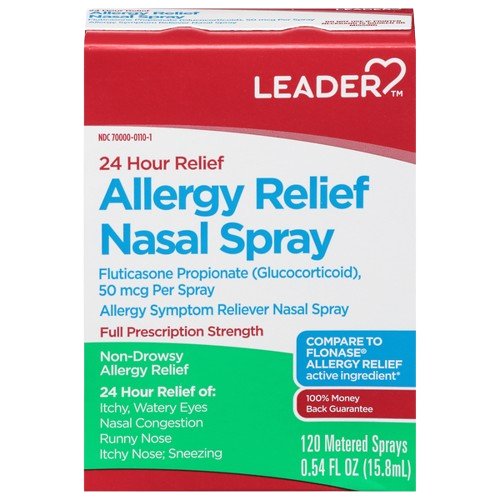 Nasal Spray Bottle, Leader 24 Hour Allergy Relief Nasal Spray