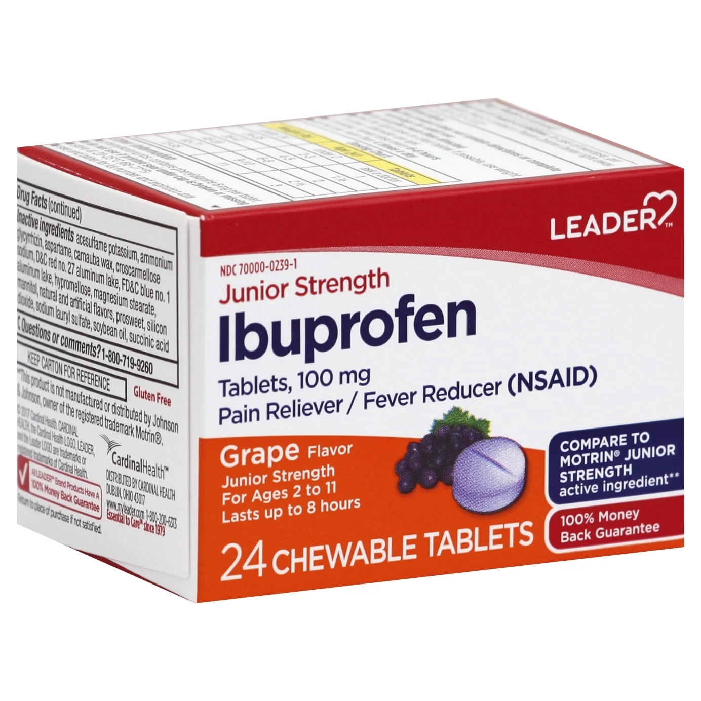 Infant Ibuprofen, Leader chewable Ibuprofen For Children Grape-flavored